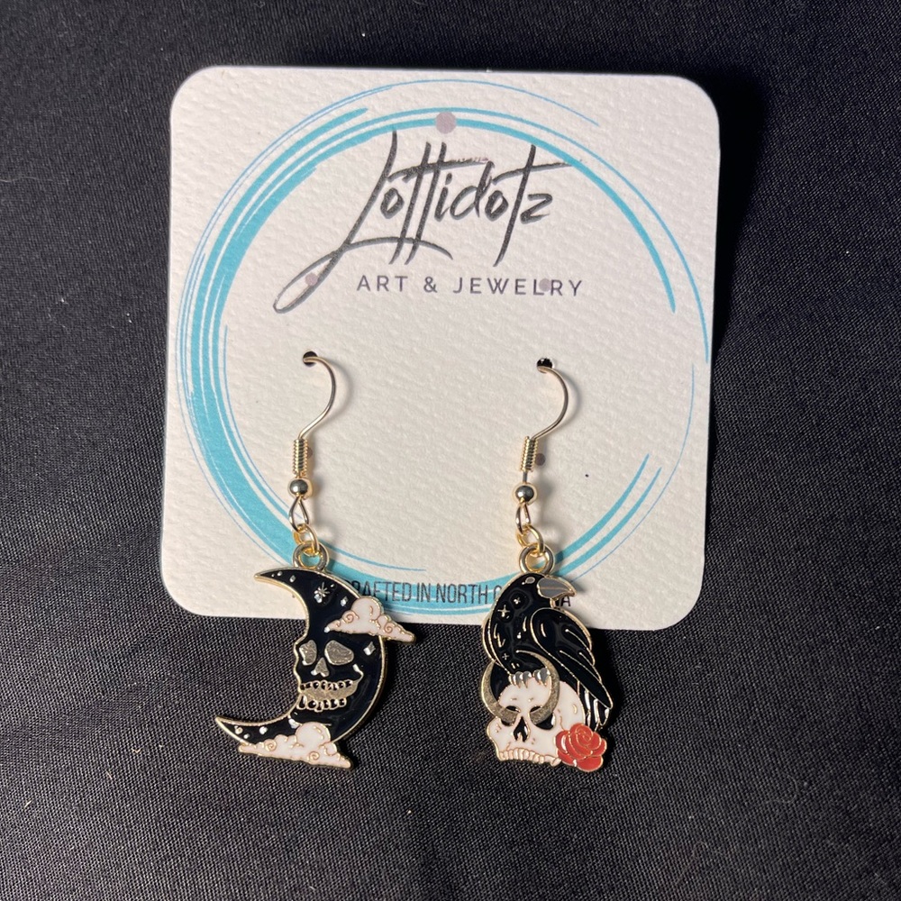 Spooky Enameled Halloween Earrings